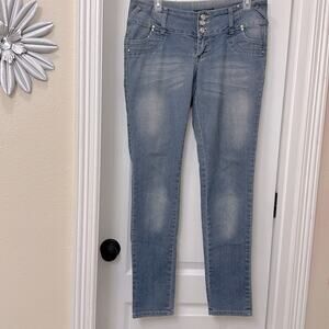 Diamante light wash blue denim jeans skinny vintage y2k size 5